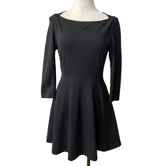 Kate Spade Selma Dress 4 Black A Line Ponte Stretch Pockets Career Church $289 - Picture 2 of 10